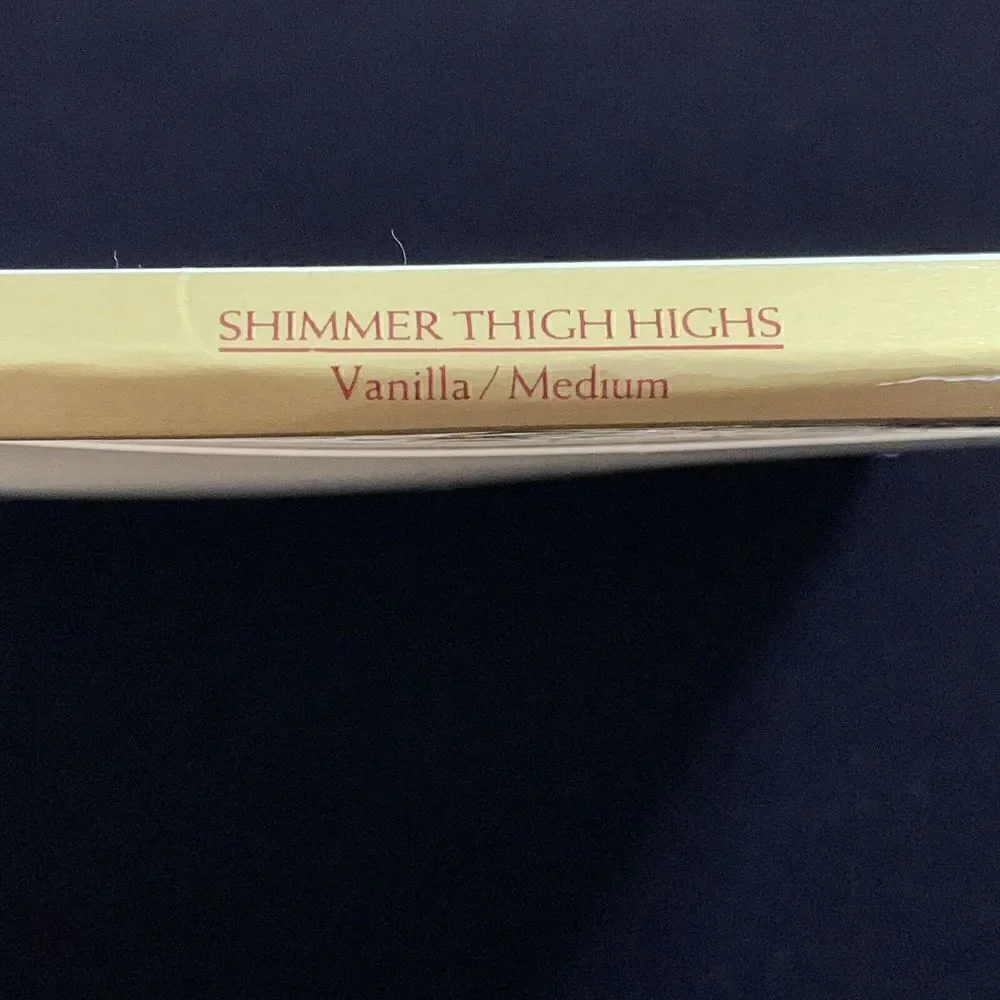 Vintage VICTORIA'S SECRET LINGERIE FOR LEGS SHIMMER THIGH HIGHS VANILLA MEDIUM